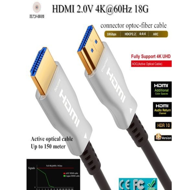Cavo HDMI ad alta velocità da 60 M \/ 197 piedi Cavo audio e video 2.0 V 18 G 4K a 60 Hz 3D ACR, HDMI AOC